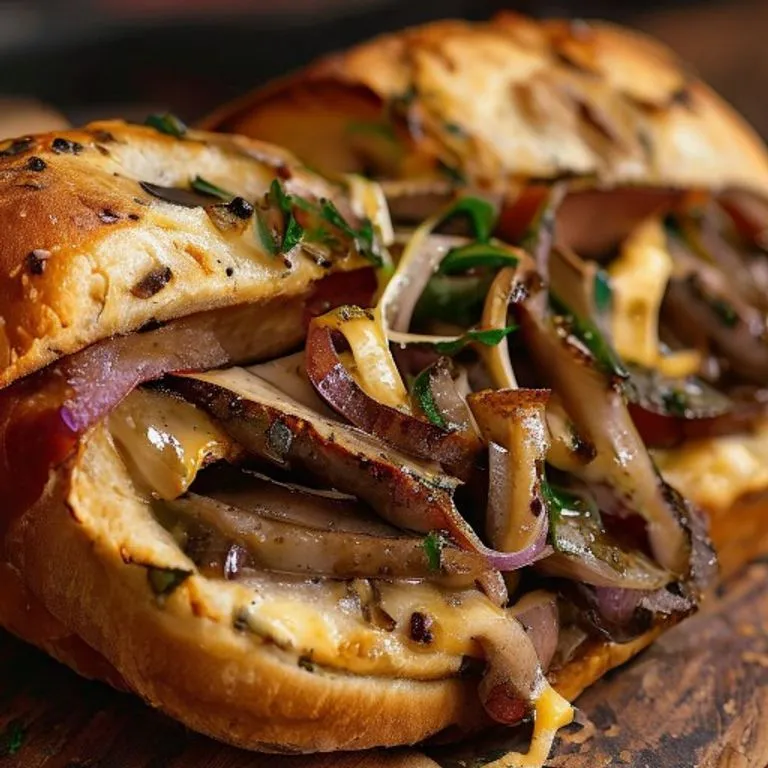 Philly cheesesteak sandwich with steak, melted cheese, and onions on a hoagie roll