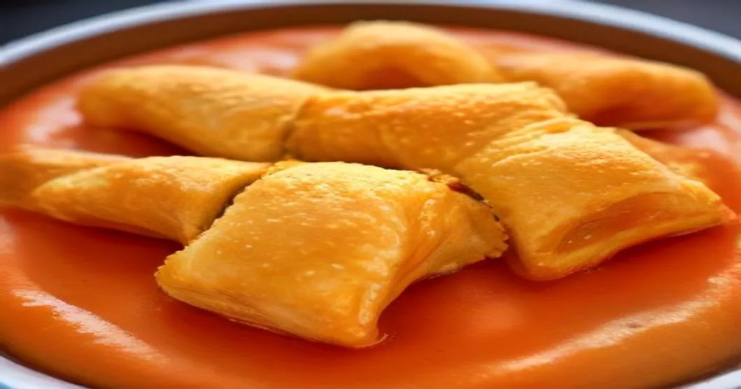 Crispy golden pizza rolls served with marinara dipping sauce